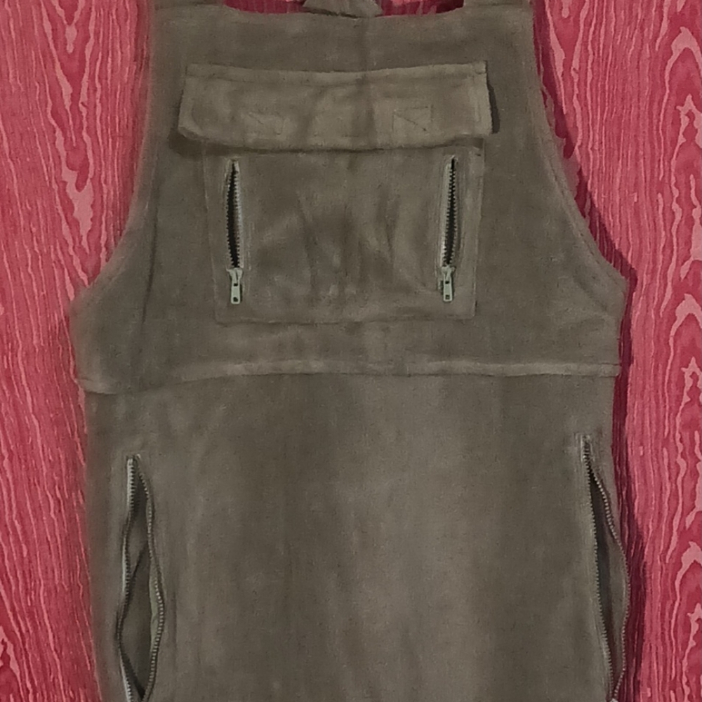Olive Green Zip Overalls/Bib Size Small - Picture 4 of 14